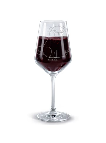 Mr. & Mrs. Panda Rotwein Glas Mops ohne Spruch in Transparent