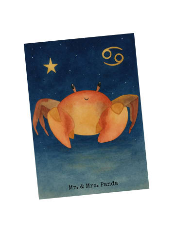 Mr. & Mrs. Panda Postkarte Sternzeichen Krebs Design ohne Spruch in Weiß