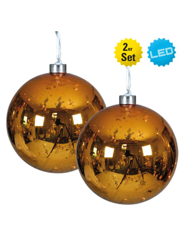 näve LED-Kugel 2er-Set "Christmas Globe" in Gold