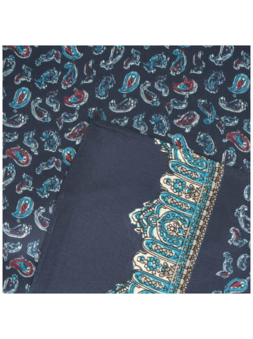 BREITER Seidenschal in blau