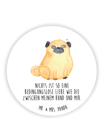 Mr. & Mrs. Panda Pinnwand Magnet Mops mit Spruch in Weiß