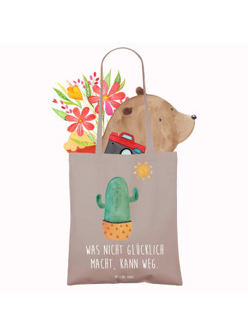 Mr. & Mrs. Panda Jutebeutel Kaktus Sonne mit Spruch in Braun Pastell