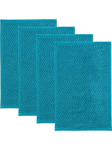 REDBEST Frottier, Jacquard Gästetuch 4er-Pack Palmdale in petrol