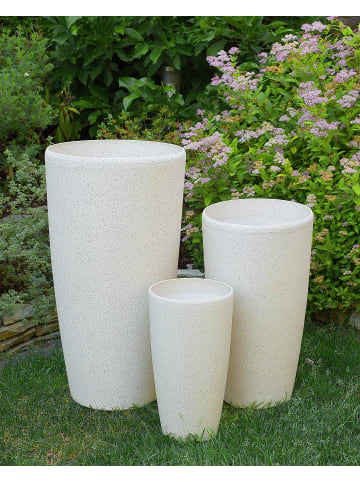 Beliani 2er-Set Outdoor Blumentopf ABDERA in Beige
