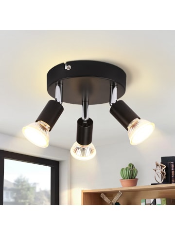 ZMH Deckenleuchte in Schwarz 3-flammige GU10 Rund Modern Deckenspots