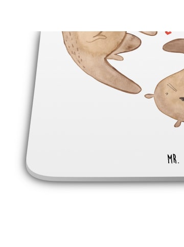 Mr. & Mrs. Panda Untersetzer Otter Herz ohne Spruch in Weiß
