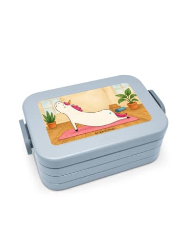 Mr. & Mrs. Panda MEPAL Bentobox Einhorn Yoga Design ohne Spruch in Blau Pastell