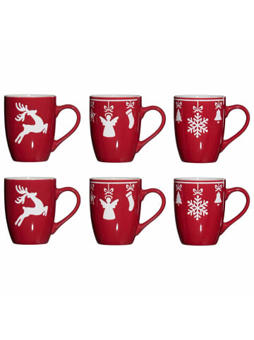 Ritzenhoff & Breker 6er Set Kaffeebecher Navidad 360 ml rot in rot