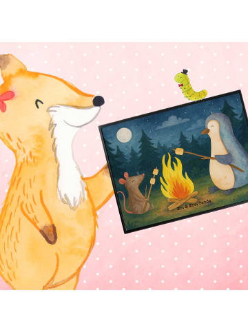 Mr. & Mrs. Panda Schreibunterlage Pinguin Lagerfeuer Design ohne... in Weiß