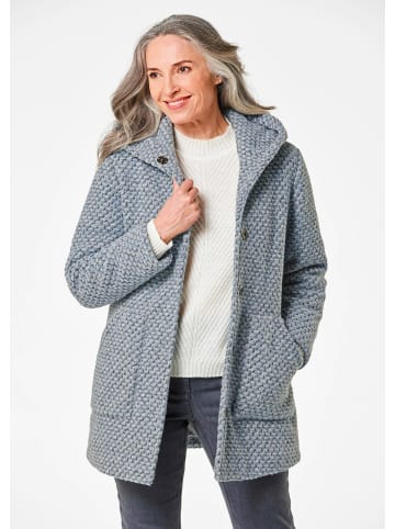 GOLDNER Kurzgröße:  Mantel in hellblau / grau / gemustert
