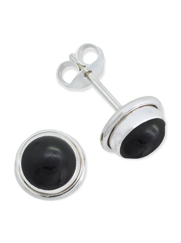 mantraroma 925er Silber - Ohrstecker (L) 8 x (B) 8 mm mit Onyx