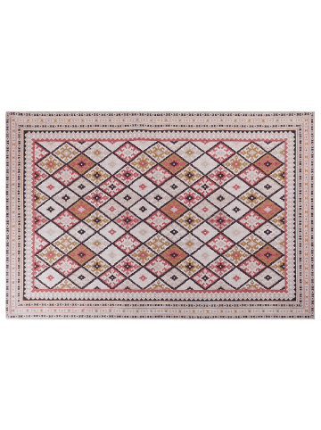 Beliani Kurzflor ANADAG in Beige/Rot/Schwarz - (W) 200 x (H) 200 x (L) 300 cm