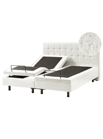 Beliani Doppelbett DUKE in Weiß/Schwarz - (W) 161 x (H) 102 x (L) 216 cm