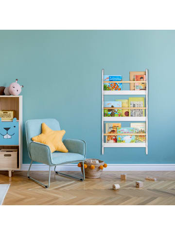 relaxdays Bücherregal "Wolke" in Weiß/ Natur - (B)42,5 x (H)80 x (T)14 cm