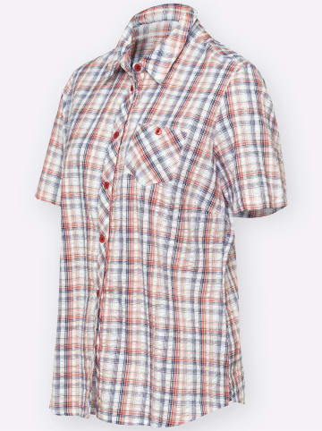 Sieh an! Baumwollbluse in grapefruit-kariert