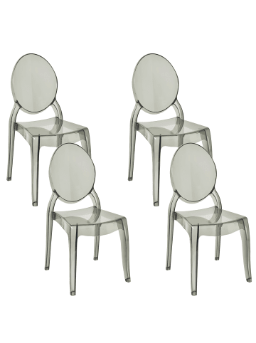 Beliani 4er-Set Bankettstuhl MERTON in Schwarz/Transparent