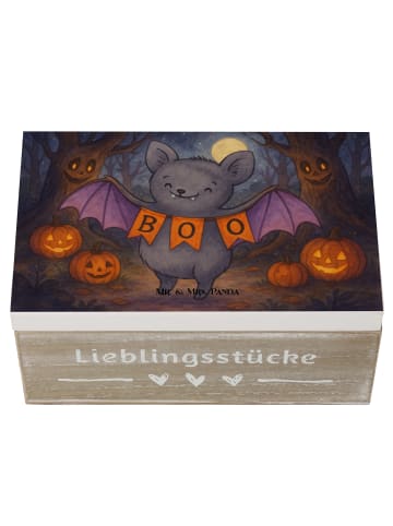 Mr. & Mrs. Panda Holzkiste Fledermaus Boo Design ohne Spruch in Weiß