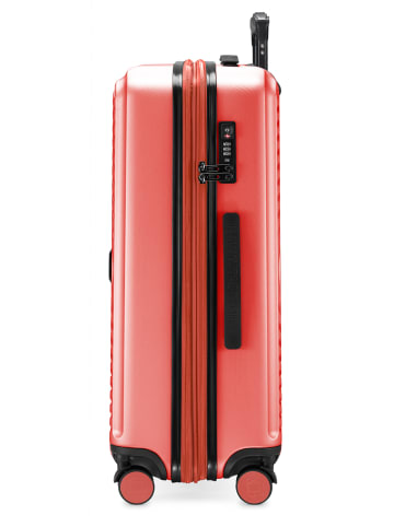 Hauptstadtkoffer Mitte - Mittelgroßer Koffer Trolley Reisekoffer TSA, 68cm, 4 Rollen, 88 L in Korall
