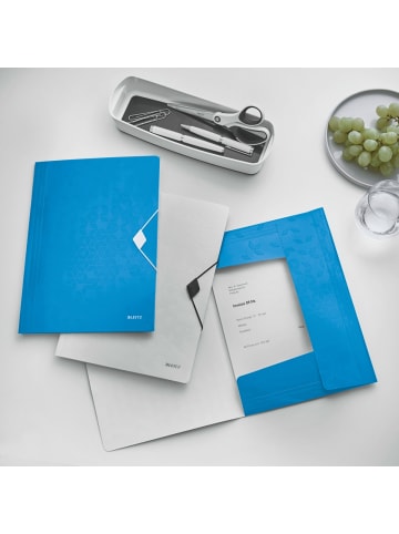 Leitz Eckspannmappe Wow A4 PP mit Klappen blau metallic