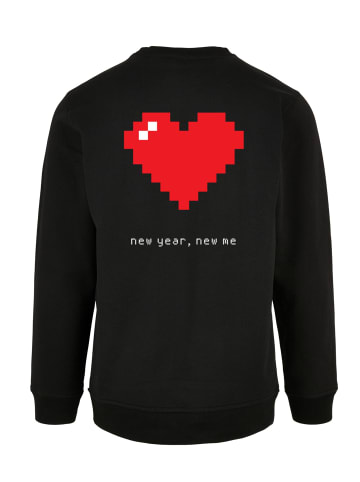 F4NT4STIC Sweatshirt Pixel Herz Happy New Year Silvester in schwarz