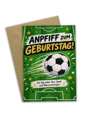 Mr. & Mrs. Panda Geburtstagskarte Fussball-Geburtstag dynamisch ... in Weiß