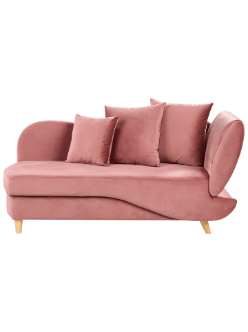 Beliani Chaiselongue MERI in Rosa/Braun - (W) 155 x (H) 76 x (L) 69 cm rechtsseitig