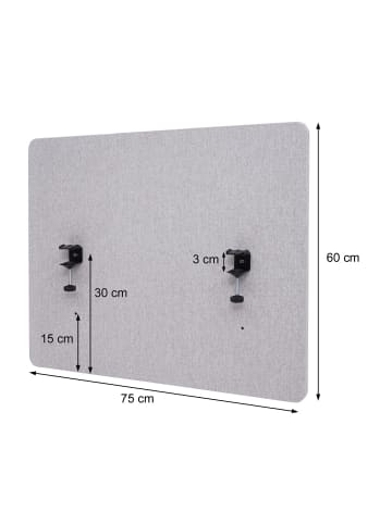 MCW Akustik-Tischtrennwand G75, 60x75cm beige