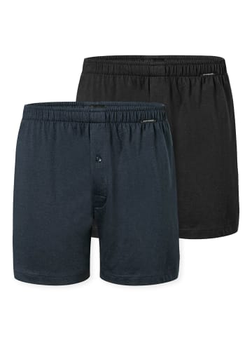 Schiesser Boxershort 2er Pack in Schwarz/Dunkelblau
