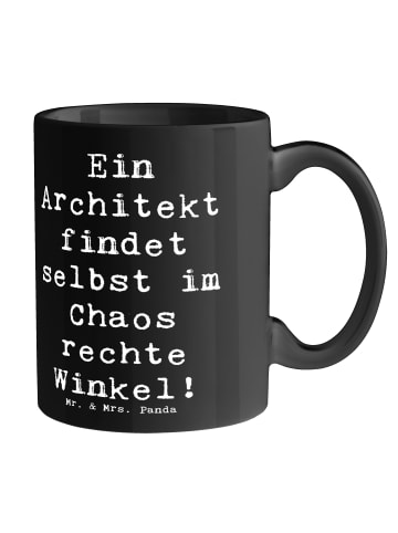 Mr. & Mrs. Panda Kaffeebecher Spruch Architekt Chaos mit Spruch in Schwarz