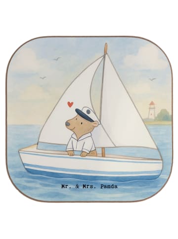 Mr. & Mrs. Panda Untersetzer für Gläser Bär Segeln Design ohne S... in Weiß