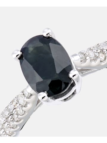Diamant L'éternel Ring aus 375 Weißgold mit 1.24 Karat Diamant mit Saphir
