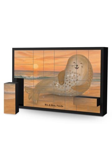 Mr. & Mrs. Panda Adventskalender Robbe Lachen Design ohne Spruch in Weiß