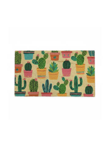relaxdays Kokosfußmatte "Kaktus" in Bunt - 75 x 42 cm