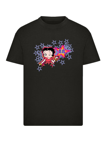 F4NT4STIC T-Shirt Betty Boop Purple Stars And Dots in schwarz