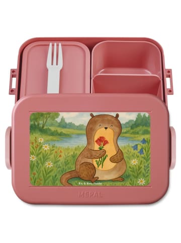 Mr. & Mrs. Panda Snackbox Otter Blumenstrauß Design ohne Spruch in Rot Pastell