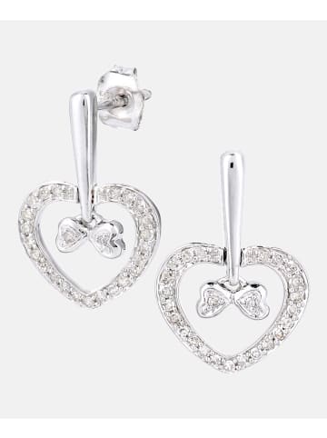 Diamant L'éternel Ohrhänger aus 375 Weißgold mit Diamant Herz-Design