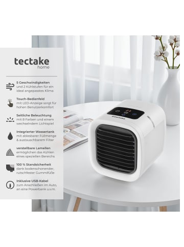 tectake 3in1 Luftkühler Frosty mit LED-Beleuchtung, 2 Kühlstufen, 8W