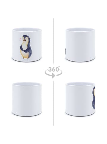 Mr. & Mrs. Panda Übertopf Pinguin Diät ohne Spruch in Weiß