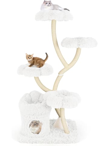 COSTWAY 165cm Kratzbaum Holz in Weiß