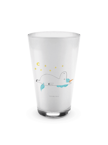 Mr. & Mrs. Panda Latte Macchiato Glas Einhorn Sternenhimmel ohne... in Transparent