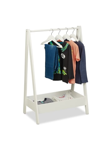 relaxdays Kinder-Kleiderständer in Weiß - (B)64,5 x (H)99 x (T)42,5 cm
