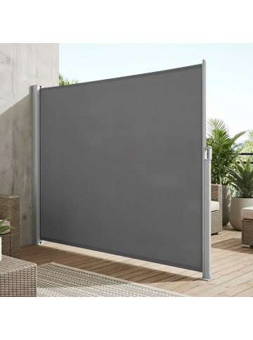 SONGMICS Seitenmarkise Sheld in Hellgrau - (B)400 x (H)180 cm