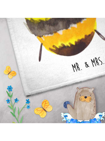 Mr. & Mrs. Panda Handtuch Biene Happy ohne Spruch in Weiß