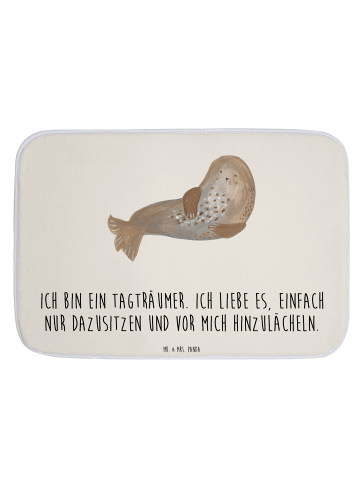 Mr. & Mrs. Panda Badematte Robbe Lachen mit Spruch in Weiß