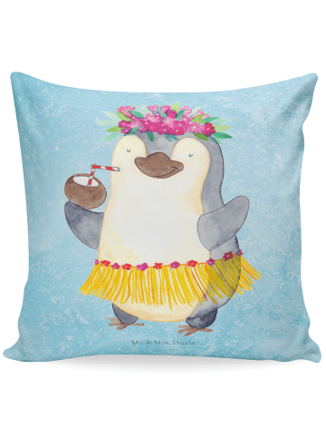 Mr. & Mrs. Panda Deko Kissen Pinguin Kokosnuss ohne Spruch in Eisblau