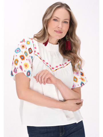 usha FESTIVAL Women Blouse in white multicolor