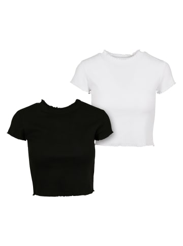 Urban Classics Cropped T-Shirts in black/white