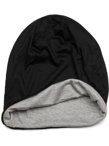 styleBREAKER Wende Beanie Mütze in Schwarz / Grau meliert