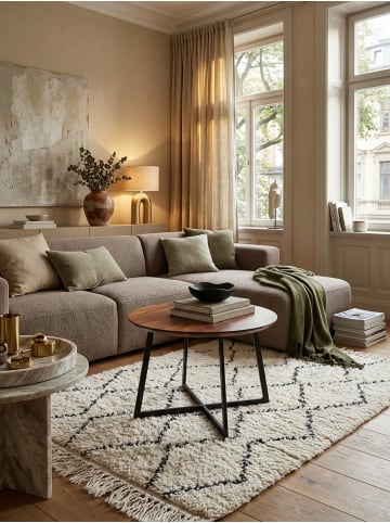 KADIMA DESIGN Couchtisch 60x60x45 cm Massivholz / Metall Sofatisch Rund