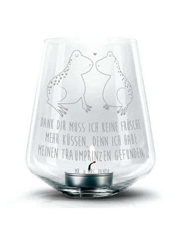 Mr. & Mrs. Panda Windlicht Frosch Liebe mit Spruch in Transparent